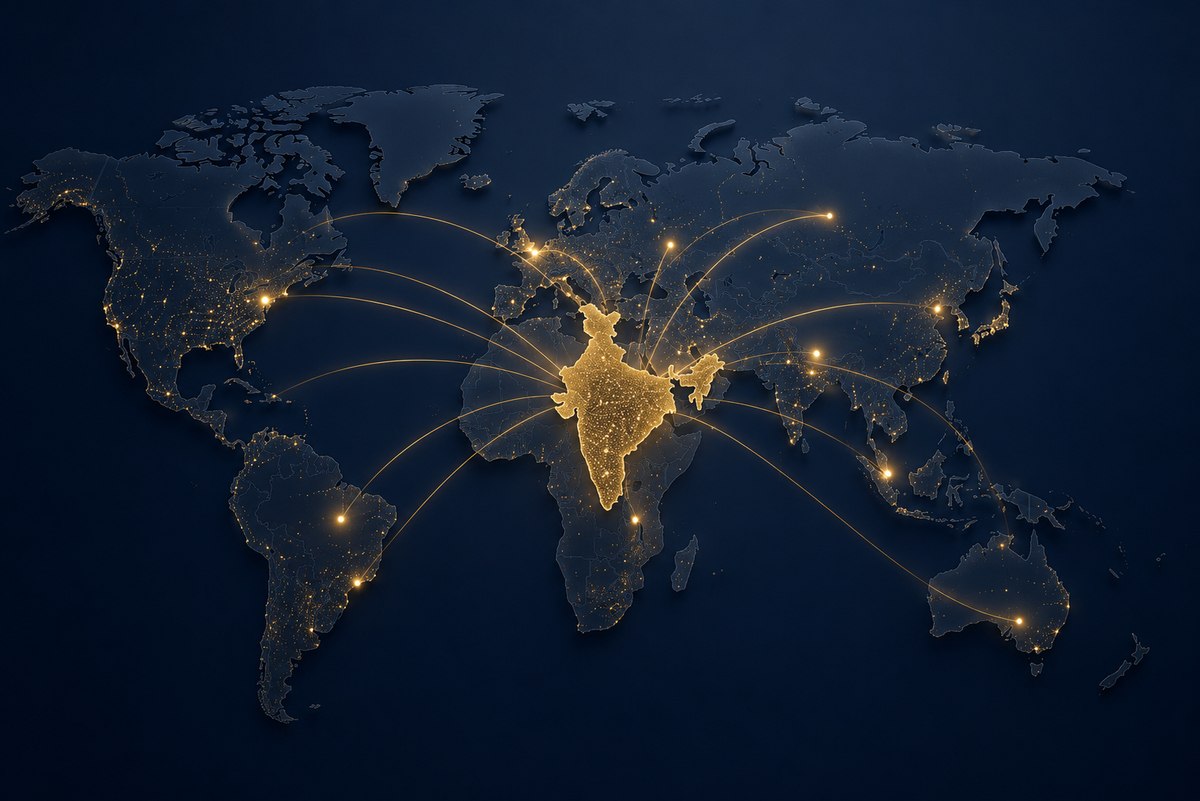 AKA global network — India headquarters with client engagements across Asia, Europe, the Gulf and the United States